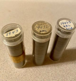 1 Set That Contains 3x Rolls Of 40 Silver War Nickels 1943 P D & S