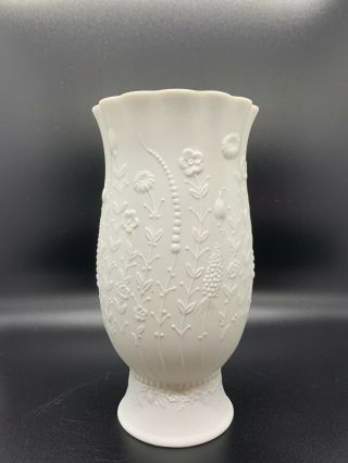 Vintage Ak Kaiser White Bisque Porcelain Vase - W.  Germany - Signed M.  Frey