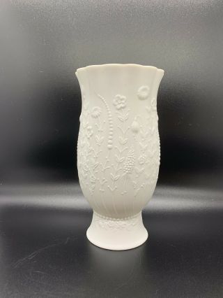 Vintage AK Kaiser White Bisque Porcelain Vase - W.  Germany - Signed M.  Frey 2