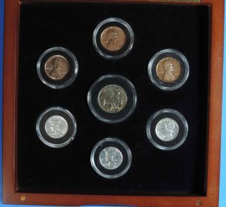 1931 P D S U.  S.  Coin Set Lincoln Wheat Cent Mercury Dimes 1931 S Buffalo Nickel