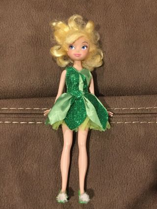 Tinker Bell 10 " Doll Figure With Dress Shoes Jakks Disney Fairies 2010 No Wings