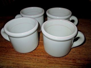 Set Of 4 Trend Pacific Japan Galaxy Pink Banded Stoneware Coffee Mugs Cups
