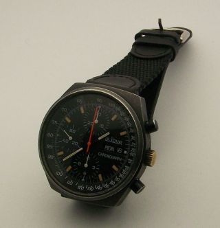 Vintage 1970 ' s Black PVD LeJour Valjoux 7750 Automatic Day Date Chronograph 7000 3