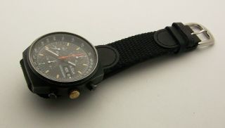 Vintage 1970 ' s Black PVD LeJour Valjoux 7750 Automatic Day Date Chronograph 7000 4