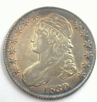 1830 Capped Bust Silver 50 Cents Choice Almost Uncirculated Toning