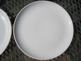 Four Metlox Mardi Gras Solid White coupe Luncheon Plates - 9 1/4 