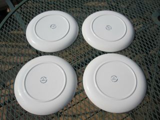 Four Metlox Mardi Gras Solid White coupe Luncheon Plates - 9 1/4 