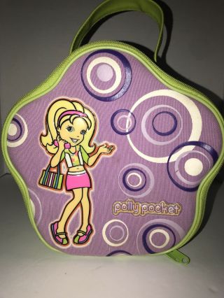 Polly Pocket 2003 Zippered Carrying Case Bag Tara Pink Green - Polly Pocket Dolls
