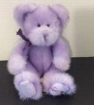Aphrodite Violet Bear Plush Creation By Russ Berrie 13 " Love Reflections Tags