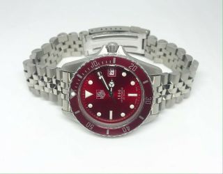 Vintage,  Red Men ' s Tag Heuer 1000 980.  029L Professional Watch Travel Box Modified 3