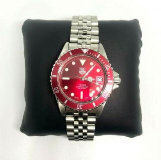 Vintage,  Red Men ' s Tag Heuer 1000 980.  029L Professional Watch Travel Box Modified 4