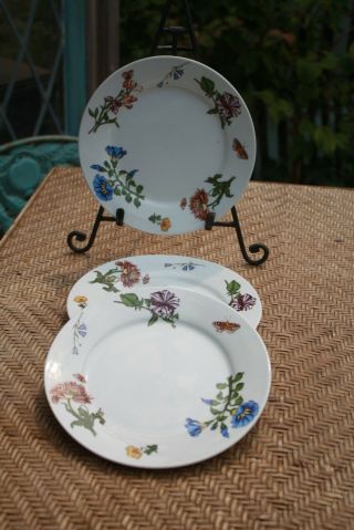 3 Bia Cordon Bleu " Caroline " Salad Plates Flowers 8” Ceramic