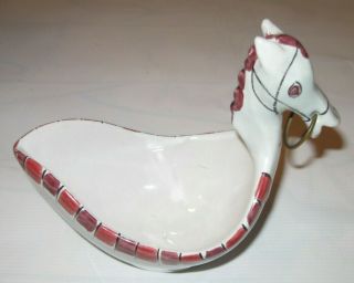 Raymor Bitossi Horse Pony Candy Dish Pottery Italy Collectible Figurine Gray Red