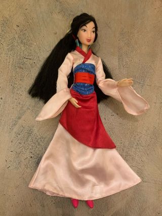 Disney Store Classic Princess Mulan Doll Articulated Bendable W Outfit & Shoes