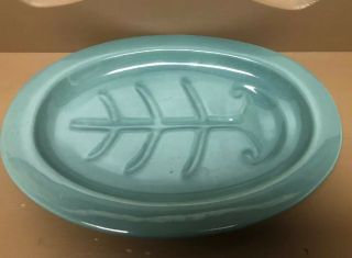 Vintage Red Wing Pottery Green 12 " X9 " Roast Meat Platter