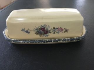Home And Garden Party " Splendor " Floral Design Covered Butter Dish