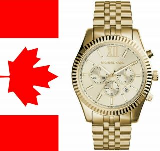 Michael Kors Mens Mk8281 45mm Lexington Champagne Dial Chronograph Wrist Watch