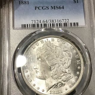 1881 - P Morgan Dollar Pcgs Ms64 Pq White
