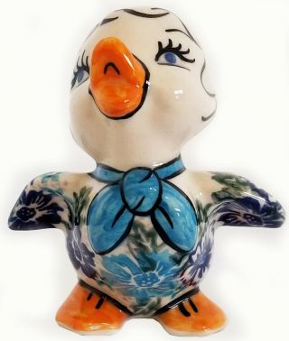 Polish Pottery Easter Chick Duckling " April " 2