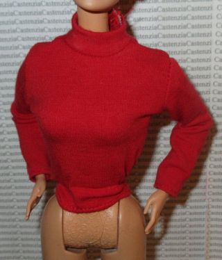 Top Barbie Doll Mattel Detective Red Turtleneck Shirt Blouseaccessory Clothing