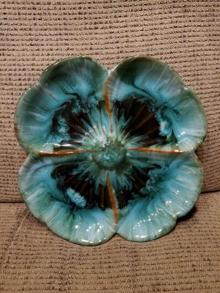Blue Mountain Pottery Canada Teal Blue Drip Glaze 4 Part Candy Dish Tray