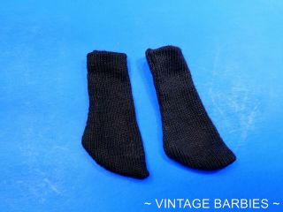 Ken Doll Black Cotton Socks Near Vintage 1960 