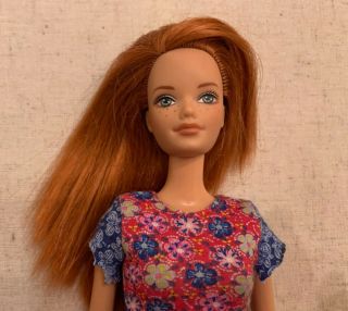 Barbie Midge Doll Red Hair & Freckles With Dress Clothes & Blue Wedge Shoes