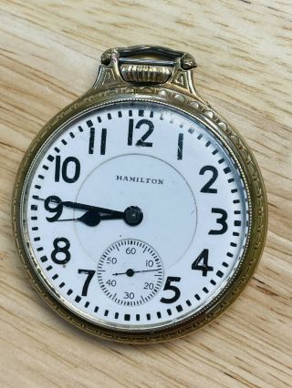 1926 Hamilton 992 Pocket Watch 21j,  14k Gf,  Runs Very Well,