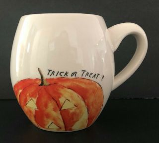 Magenta Rae Dunn Trick Or Treat Halloween Coffee Mug Pumpkin M Stamped