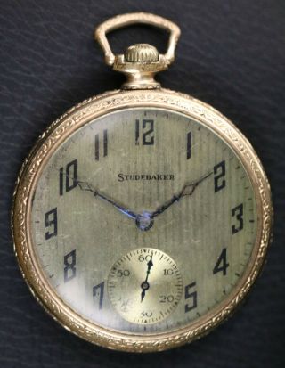 Running South Bend Studebaker Model 1 21 Jewel 12s 14k Gold Filled Pocket Watch