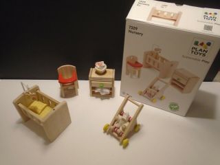 Plan Toys Dollhouse Nursery Furniture Wooden No.  7329