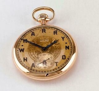 1915 Art Deco Elgin Pocket Watch In 14k Gold Filled Case - Size 12 - Runs