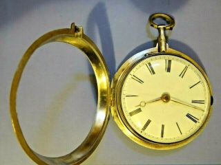 Pair Cased Silver Fuse Pocket Watch Hallmark Birmingham 1802