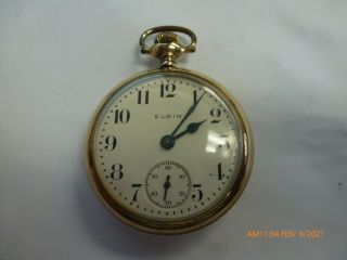 1907 Elgin Pocket Watch 15 Jewel Model 5 Grade 317 Size 18s Running