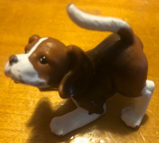 Miniature Beagle Figure Playful Puppy Dog Dollhouse Pet Toy Animal