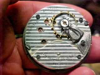Illinois Plymouth Watch Co 18s 17j Adjusted Open Face Leverset Nickel Movement