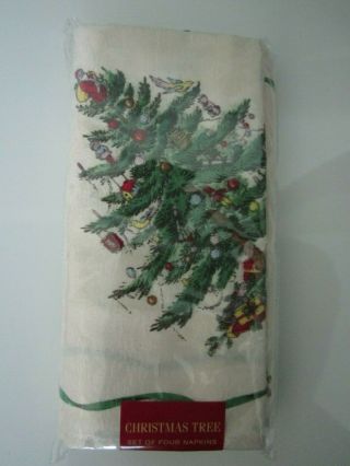 Spode Christmas Tree Cloth Napkins Set Of 4 20in X 20in Dinner Napkins Last One