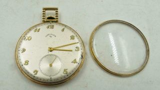 Vintage Lord Elgin 21j 14k Gold Filled Pocket Watch For Repair