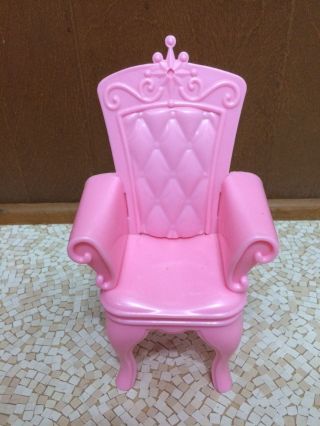 Barbie Doll House Swan Lake Castle Princess Prince Pink Throne Chair Furniture