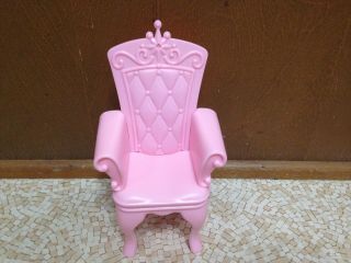 Barbie Doll House Swan Lake Castle Princess Prince Pink Throne Chair Furniture 2