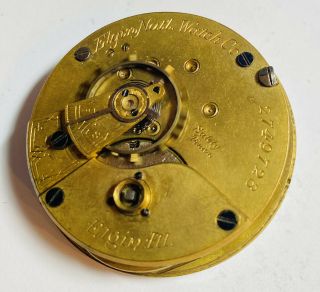 Running 1888 18s Elgin 7 Jewel Grade 97 Pocket Watch Movement (g7)