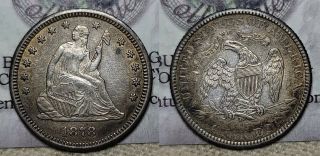 1878 Cc Seated Liberty Quarter 25c Great Details Old Cleaning