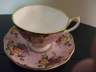 Royal Albert Dusky Pink Lace Old Country Roses Teacup And Saucer