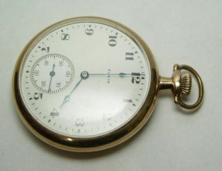 1921 Elgin Open Face 12s 7 Jewel Grade 303 Pocket Watch 2