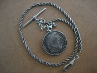 Vintage Unique Albert S/silver Pocket Watch Chain 13.  1/2in.  Long