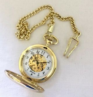 Vintage Old Stock Gold Plated Mechanical Wind Up Pocket Watch Full Order