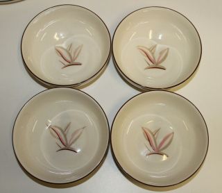 Winfield China Dragon Flower Pottery Mcm Dinnerware; 4 - 5 3/4 " Cereal Bowls