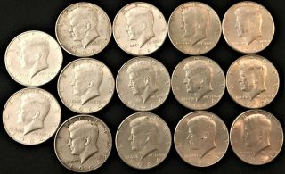 1964 90 Silver Kennedy Half Dollars (14) For Scrap