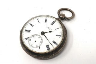 Heavy Antique Victorian C1896 Solid Silver Key Wind Fusee Pocket Watch 27393