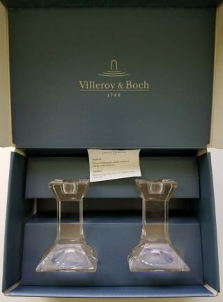 Villeroy & Boch 1748 - Pisa - Crystal Candlestick Holders 4 "